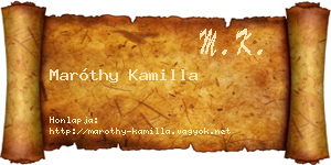 Maróthy Kamilla névjegykártya