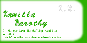 kamilla marothy business card